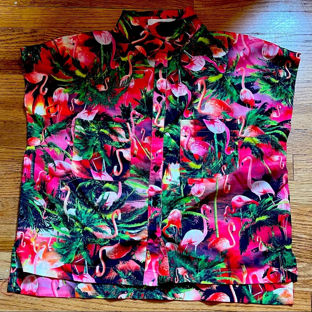 Flamingo Button Down Top